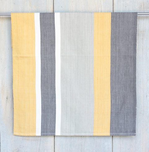 Organic cotton Tea towel - Orange/light grey/dark grey and unbleached white