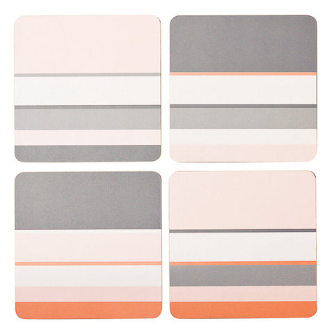 Pink stripe place mats: set of four