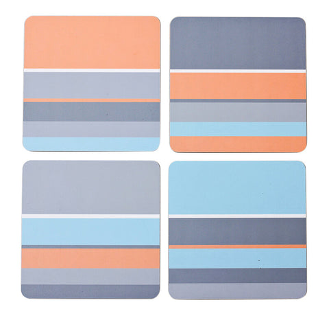 Aqua stripe place mats: set of four