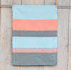 Cotton tea towel Iraklio - Orange/aqua/grey 