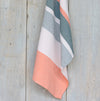 Cotton tea towel Iraklio - Pink/orange/soft grey