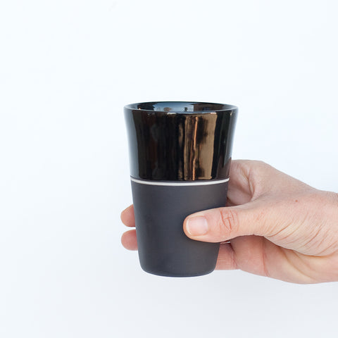 Black Porcelain Tall Beaker Tumbler - 5 Colour Options