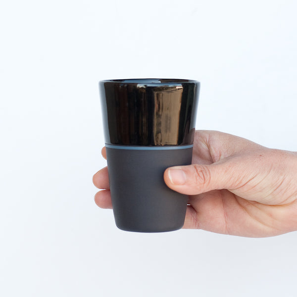 Gobelet haut en porcelaine noire - 5 options de couleur