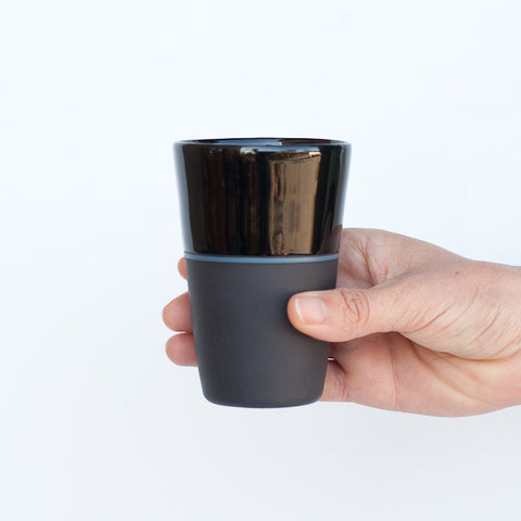 Black Porcelain Tall Beaker Tumbler - 5 Colour Options