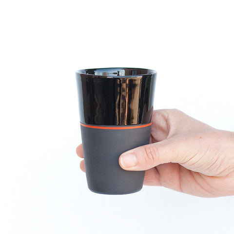 Black Porcelain Tall Beaker Tumbler - 5 Colour Options