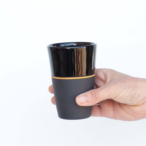 Black Porcelain Tall Beaker Tumbler - 5 Colour Options