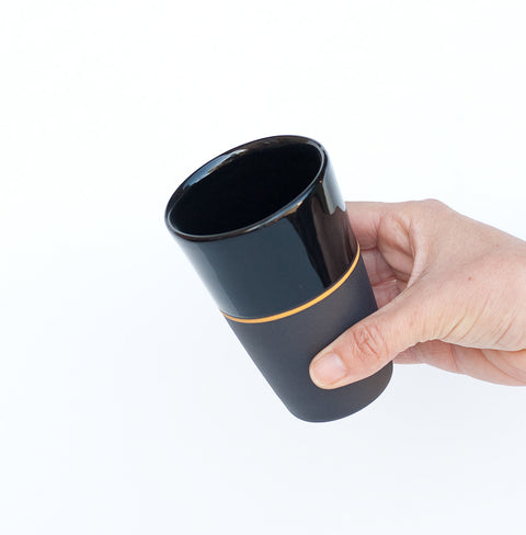 Black Porcelain Tall Beaker Tumbler - 5 Colour Options