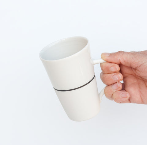 White Porcelain Tall mug - 5 Colour Options