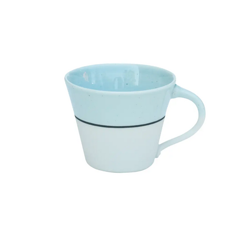 Ambit Wide Mug - White Porcelain with Duck Egg Blue Glaze