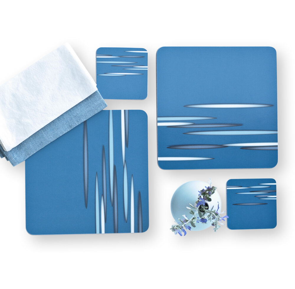 Blue drop place mats: set of four– Sue Ure Maison