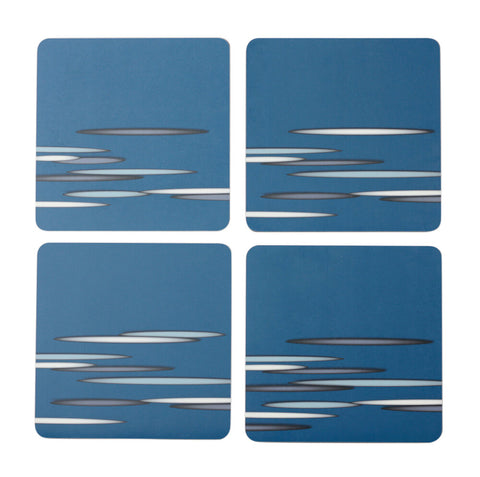 Blue drop coasters: set of four