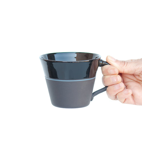 Black Porcelain Wide Mug - 5 Colour Options