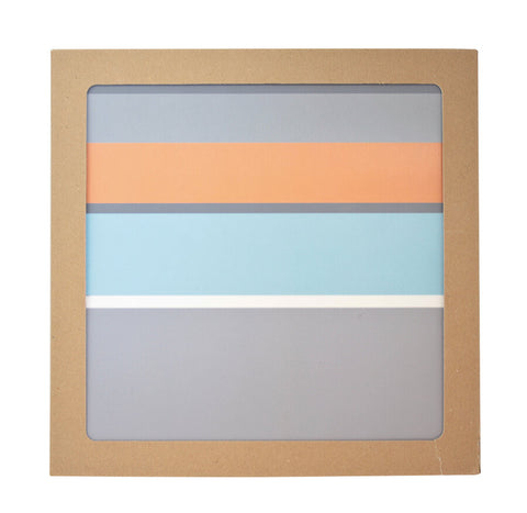 Aqua stripe place mats: set of four